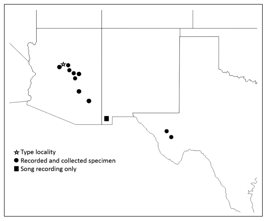 distribution map from Weissman and Gray 2019 for Gryllus regularis